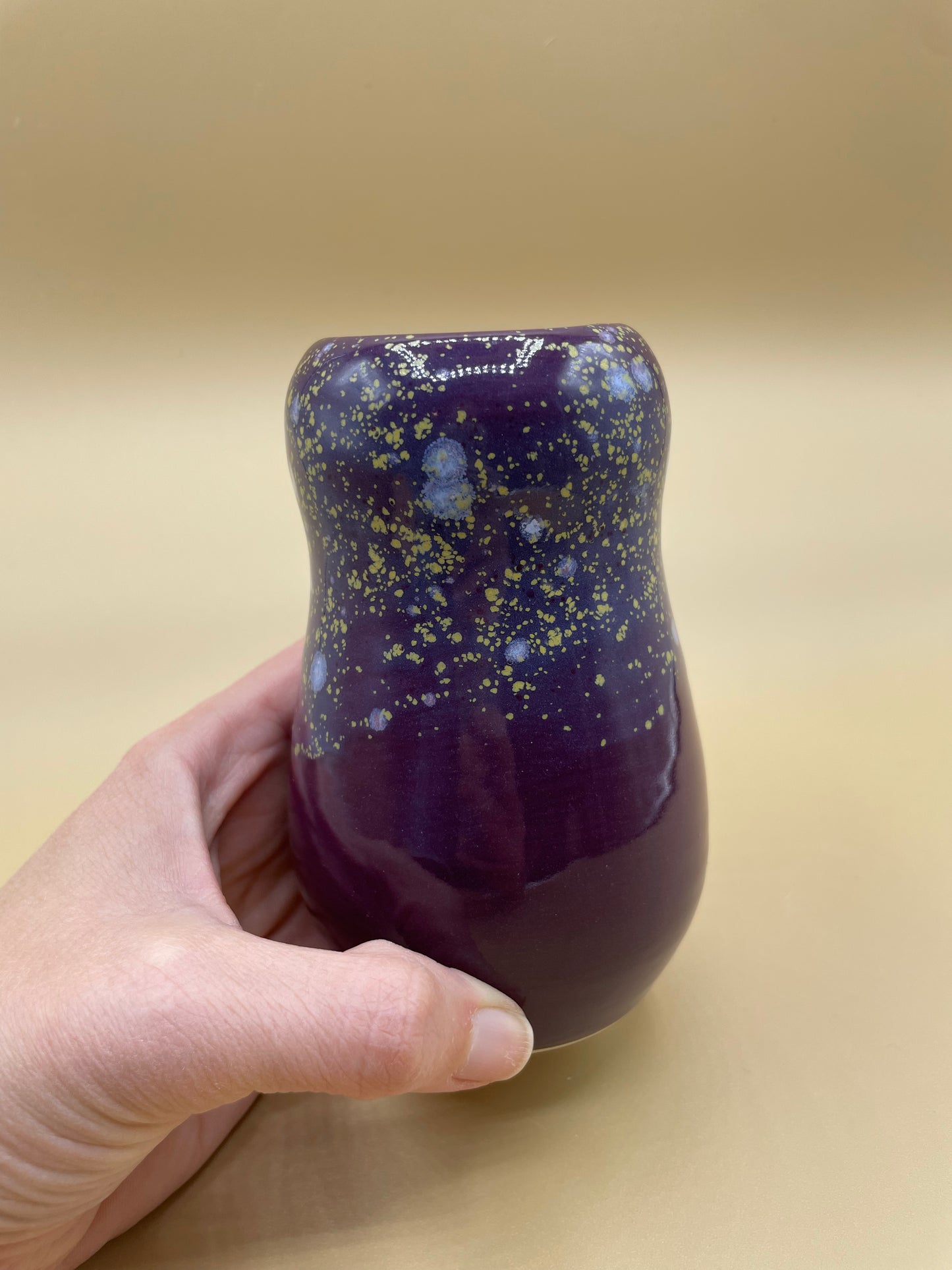 Speckled Eggplant Bud Vase