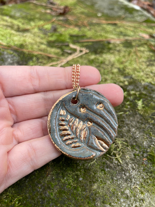 Stamped Green Pendant